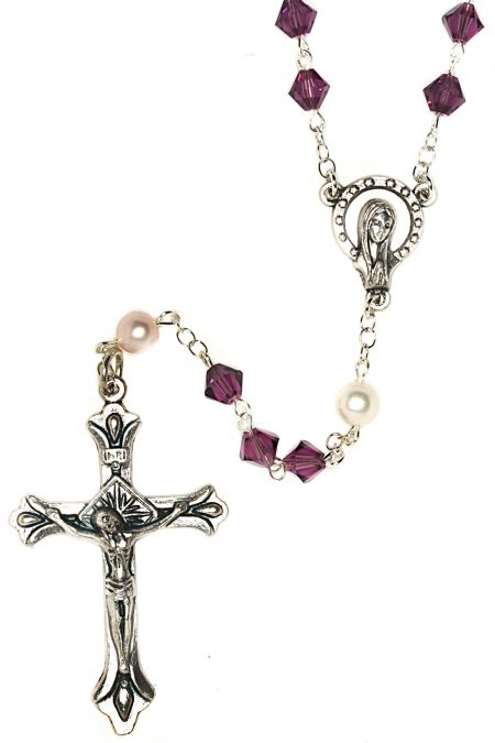Amethyst Rosary made with High Quality Central European Crystals (February)