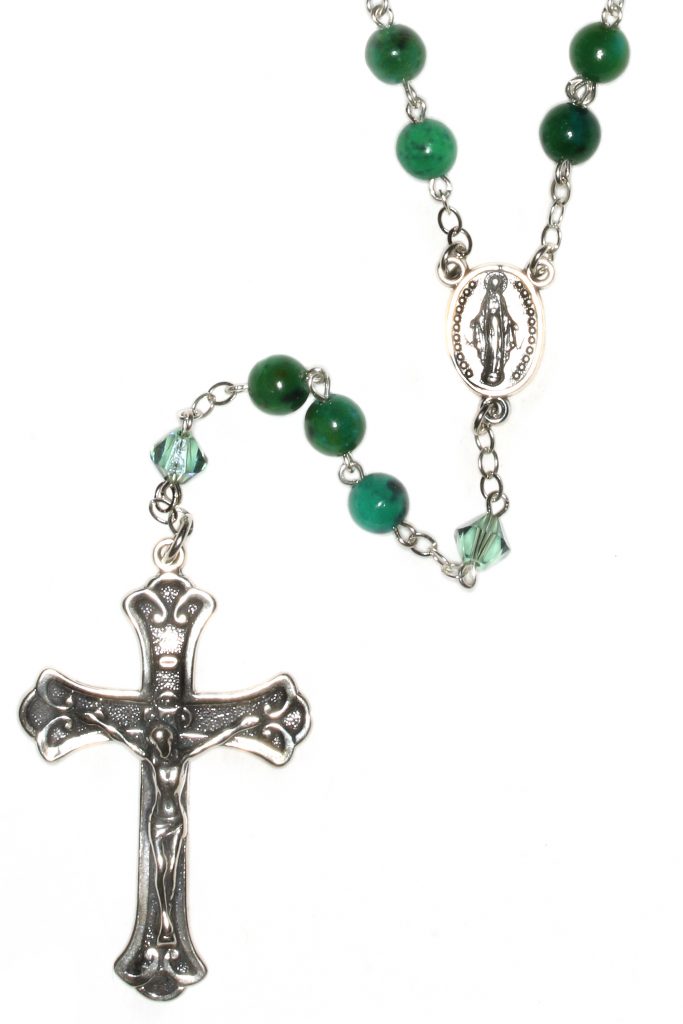 Azurite Gemstone Sterling Silver Rosary - Shop Rosaries