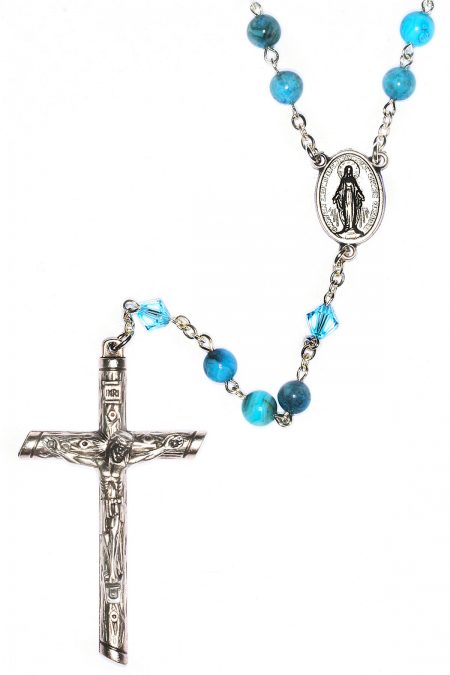 Blue Crazy Lace Agate Rosary