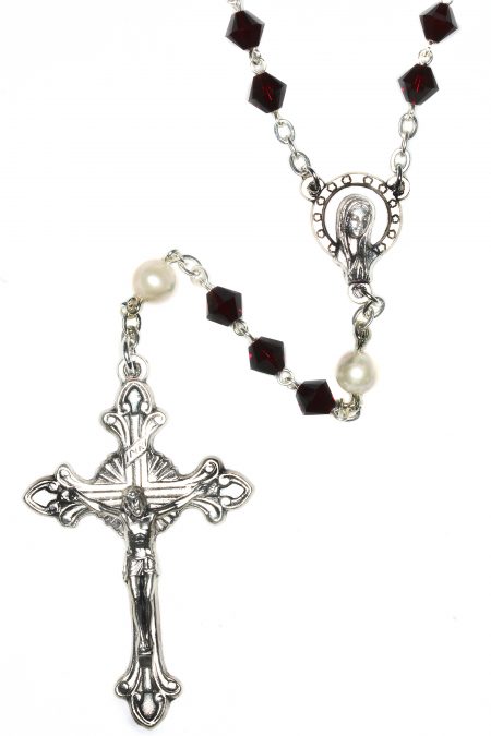 Garnet Austrian Crystal Rosary (January)