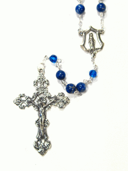Lapis Gemstone Sterling Silver Rosary