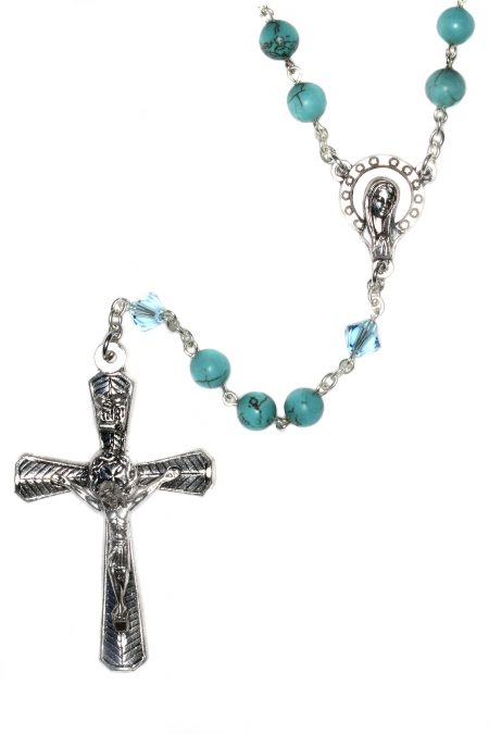 Magnesite Turquoise Blue Gemstone Rosary